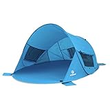 outdoorer Pop up Strandmuschel Zack Premium - Wurfmuschel mit UV 80 Sonnenschutz am Strand und Windschutz, großes S