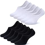 NUOZA Sneaker Socken Damen Herren 10 Paar Füßlinge Footies Unsichtbare Kurze No Show Socken-A100,Schwarz Weiß,43-46