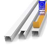 20m (1,2 x 1,2 x 100 cm) Kabelkanal weiß selbstklebend - VDE geprüft - Made in Europe - mit extrastarkem Schaumklebeband zur Montage ohne Bohren