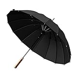16 Knochen Gerade Griff Herren Business Automatische Regenschirmverstärkung zur Erhöhung des Wind-Long Shank-Regenschirms