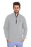Herren Pullover Troyer Neck Classic Long Sleeve Viertel-Zip Solid Color Sweatshirt, grau, M