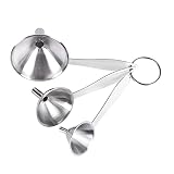 COLLBATH 3 Teiliges Set Mini Edelstahl Trichter Rostfreier Kleiner Trichter Für Küche Und Haushalt Ideal Zum Befüllen Von Flüssigkeiten Und Gewürzen Stapelbar Und Platzsp