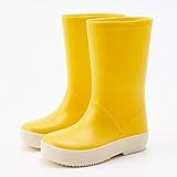 LUFKLAHN High-Top-Solid Color-Regen-Aufladungen, rutschfeste PVC-Regen-Aufladungen, Kinderwasser Schuhe (Color : A, Size : 14)