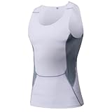 SRZYMJ Weiß Tank Top Herren, Tank Top Herren Ärmelloses Sommer Sport Gym Muskelshirts Workout Unterhemd Männer Funktionsshirt T Shirt Fitness Trägershirts Tee für Men mit Brusttasche XXL