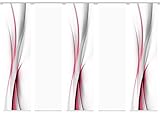 wohnfuehlidee 5er-Set Flächenvorhang, Deko Blickdicht, UFA, Höhe 245 cm, 3X Dessin /2X Uni transparent, Fb. rot-pink/weiß