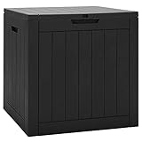 COSTWAY Auflagenbox mit 114 Liter Kapazität, Allwetter-Kissenbox, Aufbewahrungsbox abschließbar, Gartenbox für Kissen, Werkzeuge & Poolzubehör, 56 x 43 x 53 cm (Schwarz)