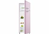 Retro Kühl-Gefrier-Kombination Pink Glanz GK212.4RT A++ 206 Liter Nostalgie Design Kühlschrank