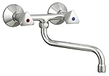 Zweigriffmischer Standard für Küchenspüle | Chrom | Wasserhahn | Spüle | Wandhäng