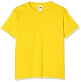Fruit of the Loom Jungen T-Shirt, Yellow (Sunflower Yellow), 14-15 Jahre (164)