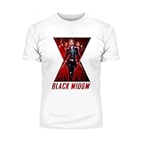 Black Widow Movie T-Shirt Action Marvel Adventure Superhero Erwachsene Kinder Geschenk Top T-Shirt für Kinder, weiß, 3-4 Jahre