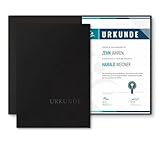 Urkundenmappe A4 Karton - Premium-Qualität mit edler Prägung 'URKUNDE' - BL-exclusivdruck® BASIC - hochwertige Übergabemappen aus 320g/m² Pappe - Urkundenhülle für DIN A4 Papier (Schwarz, 8 Stück)