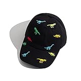 iNszkoos Kinder Basecap für Jungen Mädchen Dinosaurier-Stickerei，UV-Schutz-Kappe Cap Golf Baseball Sport käppis für Kinder Sommer(Schwarz)