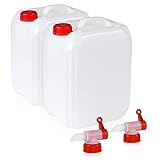 Höfer Chemie 2 x 10 L Leere Kunststoff Wasserkanister Set für Camping & Freizeit, BPA-frei, lebensmittelgeeignet