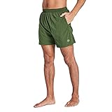 Jimilaka Herren Sport-Shorts, 12,7 cm, leicht, schnell trocknend, mit Reißverschlusstasche - Grün - XX-Large
