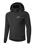 INBIKE Softshelljacke für Herren Wasserdicht Softshell Jacke Warm Winter Frühling Outdoor Regenjacke Wanderjacke Fahrradjacke Übergangsjacke MTB Fahrrad Schwarz L