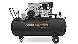 VITO Black Series Pro-Power 300 Liter Kompressor 400v 5.5 PS 10 bar Betriebsdruck (12 bar max) 500L/Min - Luftkompressor 300L Kessel Ölgeschmiertes 2-Zylinder Reihen Druckluftkompressor (300B)