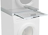 CLP Waschmaschinen-Verbindungsrahmen Sebastian I Zwischenbaurahmen mit Wäscheleine, Farbe:weiß