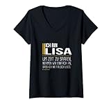 Damen Sparen Sie Zeit Nehmen Wir An, Lisa Ist Nie Falsch Lustig T-Shirt mit V-Ausschnitt