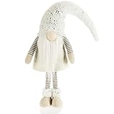 com-four® Großer Weihnachts-Wichtel in XXXL - freistehende Figur auf Stelzenbeinen - schwedischer Dekoartikel - winterliche Figur als Dekoaufsteller - Kobold als Raumschmuck - Zwerg mit Zipfelmü
