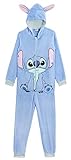 Disney Stitch Onesie, Vlies Pyjama Kinder, Tier Kostüme Schlafanzug Kinder, Kuschelig Jumpsuit Mädchen Jungen, Kinder Geschenke (11/12 Jahre)