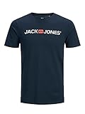 JACK & JONES Herren Rundhals T-Shirt JJECORP Logo - Slim Fit Plussize XXL-8XL, Größe:5XL, Farbe:Navy Blazer 12184987