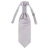 WANYING Herren Plastron Krawatte Vorgebunden mit Hakenverschluß Verstellbar Hochzeitskrawatte auf Hochzeiten Accessoires für den Bräutigam - Einfarbig Dunkelgrau