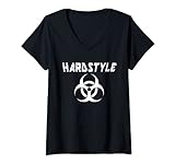 Damen Hardstyle - Party Hard with Style - Rave Musik T-Shirt mit V-Ausschnitt