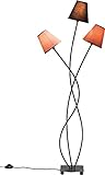 Kare Design Stehleuchte Flexible Mocca Tre, Retro Design Stehlampe für das Wohnzimmer, dezente Leselampe, Standleuchte mit bunten Stoffschirmen (Beige, Schwarz, Braun), (H/B/T) 130x50x18cm
