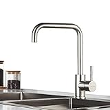 BONADE Niederdruckarmatur Küche Wasserhahn Edelstahl Spültischarmatur 360° Drehbare Einhandmischer Küchenarmatur mit 3 Schläuch für Spülbecken Mischbatterie zum Anschluss an Boiler