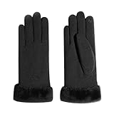 SUIOPPYUW Thermo Handschuhe für Outdoor Hände, warm bei Outdoor Aktivitäten, Elegante Vollfinger Fäustlinge für Damen, Touchscreen Handschuhe