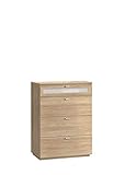 FORTE Nexus Kommode mit 4 Schubladen, Holzwerkstoff, Sonoma Eiche, 37 x 98.8 x 79.9