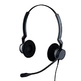 Jabra Q711019 Biz 2300 QD Duo langlebiges Call-Center-Kabel-Headset mit Noise-Cancelling und Wideband für Unify OpenStage, schwarz
