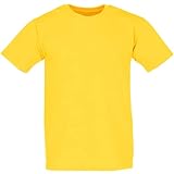 Fruit of the Loom - Classic T-Shirt 'Value Weight' Medium,Yellow