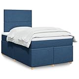Brokky Boxspringbett mit Matratze Betten Mit Matratze Schlafzimmer Bett Boxspringbett Mit Matratze Blau 120x200 cm Stoff - 3293546
