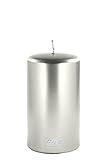 Fink Kerze hochwertige Stumpenkerze metallic Stein Grau Höhe: 15 cm/Durchmesser: 8