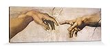 1art1 Michelangelo Buonarroti - Die Erschaffung Adams, Detail, 1508-1512 Bilder Leinwand-Bild Auf Keilrahmen | XXL-Wandbild Poster Kunstdruck Als Leinwandbild 150 x 50 cm