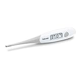 Beurer FT 13 Wasserdichtes Flexibles Digitales Thermometer mit Optischer und Akustischer Fieberwarnung, Komfortable Fiebermessung für Babys, Kinder und Erwachsene