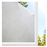 Amazon Brand - Umi Fensterfolie - Sichtschutz Fensterfolien Statisch Fensterfolie Gegen Hitze, Sonnenschutz Blickdicht Milchglasfolie - Weiß (44,5x200 cm)