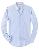 J.VER Oxford Herren Hemd Bügelfrei Regular Fit Hemd Langarm Casual Hemd aus Oxford Button Down Hemd Faltenfrei Freizeithemd mit Tasche,Hellblau,XL