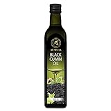 Schwarzkümmelöl 500 ml - Speiseöl zum Verzehr - Glasflasche - Vegan - Kaltgepresst - Nativ - Gewürzöl - Salatöl - Gourmet Öl zum Salaten, Speisen, Salatdressings, für Gesunde Küche, zur Hautpflege