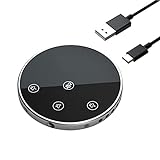 Benkeg Desktop-USB-Konferenz-Freisprechmikrofon 360°-Kondensator mit Kugelcharakteristik Plug & Play PC-Computermikrofon mit Lautsprecher
