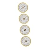 Yardwe 4 Stück Barometer Thermometer druckluftmanometer wetterstationen mit außensensor wandmontierte Temperaturanzeige hohe Präzision Aluminium-Magnesium-Legierung