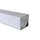OPAL - 200 cm LED Aluminium Leisten ECKE-90 + 200 cm weiß milchige Abdeckung für LED-Streifen von Alumino®