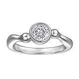 Beydodo Trauringe Silber 925 Damen, Solitär Ring mit 5MM Rund Zirkonia Hochzeitsringe Eheringe Nickelfrei Größe 60 (19.1)