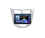 ACEMIC Car GPS Android 10 9 Inch Touch Screen Navigator Car Radio for Hyundai Verna 2010-2016 Plug and Play Backup Camera Automatic Bluetooth Mirror Link Steering Wheel Link USB (Color : K100S 1G+1