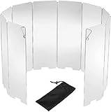 SEADESKY Faltbar Aluminium Windschutz 10 Stücke Windschutz für Gaskocher Windschutzscheibe für Campingkocher Windschutz Faltbarer Windscreen Camping für Outdoor Öfen Gask