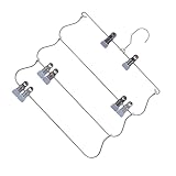 CHILDWEET Organizer-Schrank Rockbügel mit Clips Jeans-Kleiderbügel für die Garderobe kleiderständer aufhänger für jacken garderobenständer Metallbügel mehrschichtiges Gestell S
