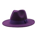 Anglerhut Doppelpack Herren- und Damen-Eimerhut mit festem und britischem Jazz-Hut Bauern Hut (Purple, M)