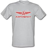 Aeroflot Russian Federation Airlines Russia Communism USSR Retro Political Heavy Cotton t-Shirt_2660 Grey GreyXL
