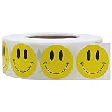 Hycodest Aufkleber Smileys 25 mm selbstklebend 1000 Stück gelber Lächelnaufkleber